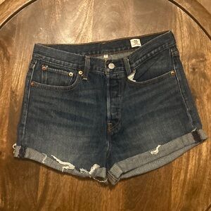 LEVI'S , BUTTON FLY,Denim Blue Women's Shorts
